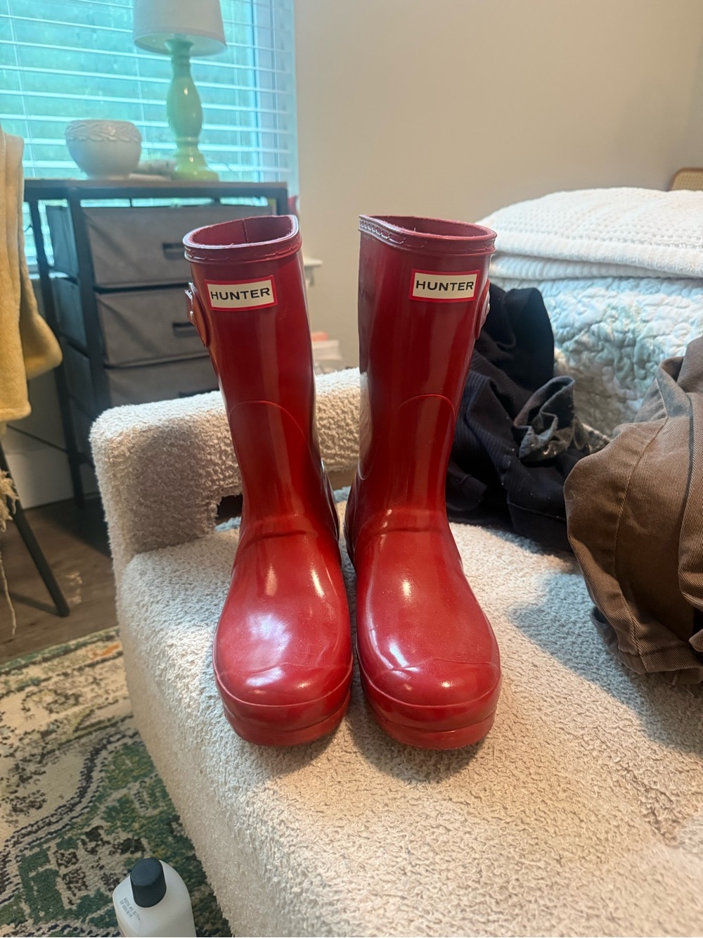 Hunter Kids Red Glossy Rain Boots